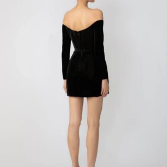 Sau Lee Viv Black Velvet Dress - Picture 3 of 5